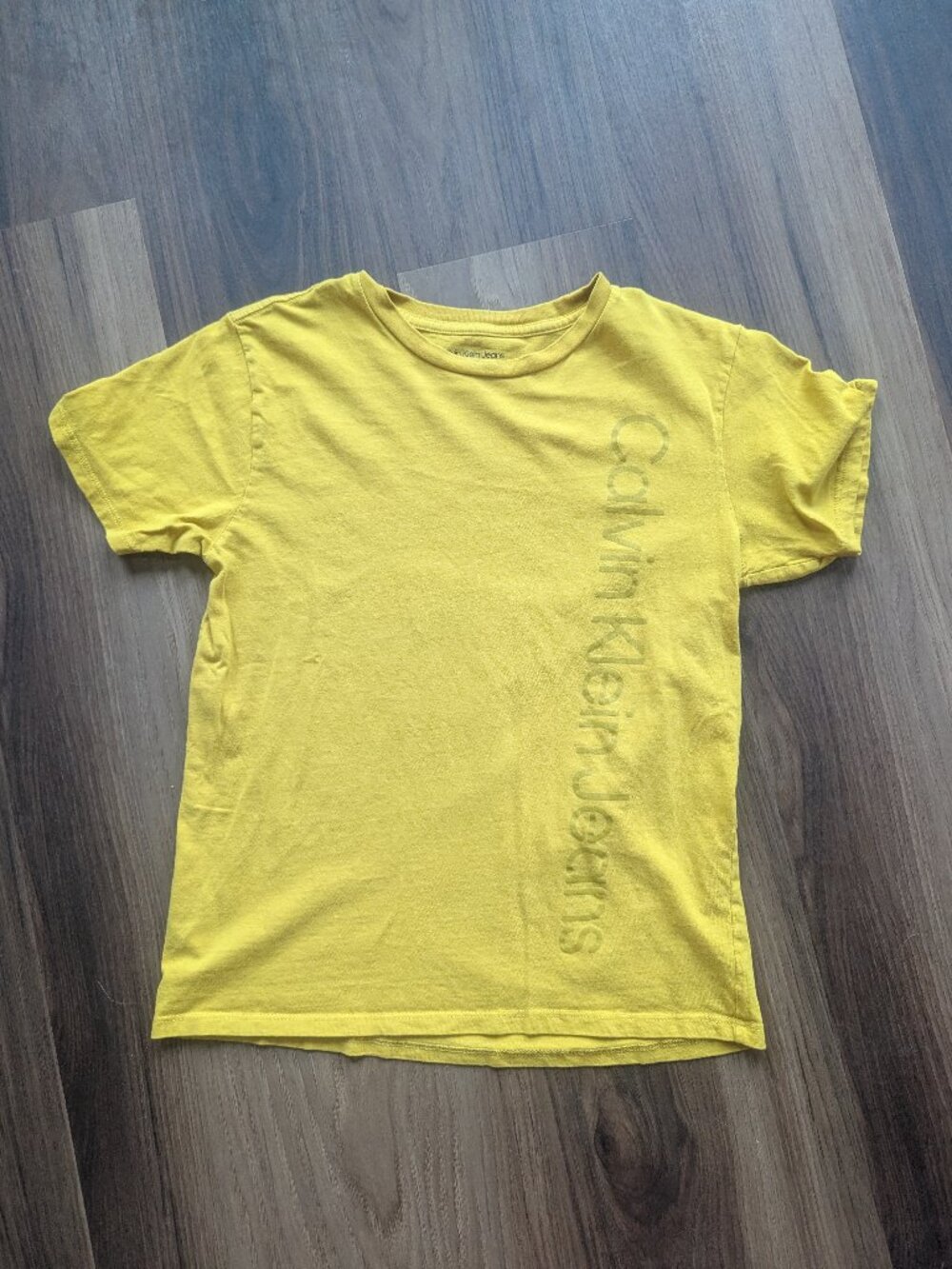 Share Calvin Klein Jeans Youth Mustard Yellow Size Medium 100% Cotton Baby Tee